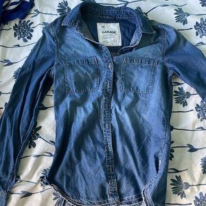 garage button up denim